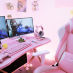 Pink gaming desk