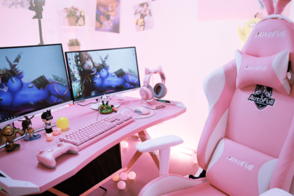 Pink gaming desk