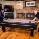 air hockey and pool table